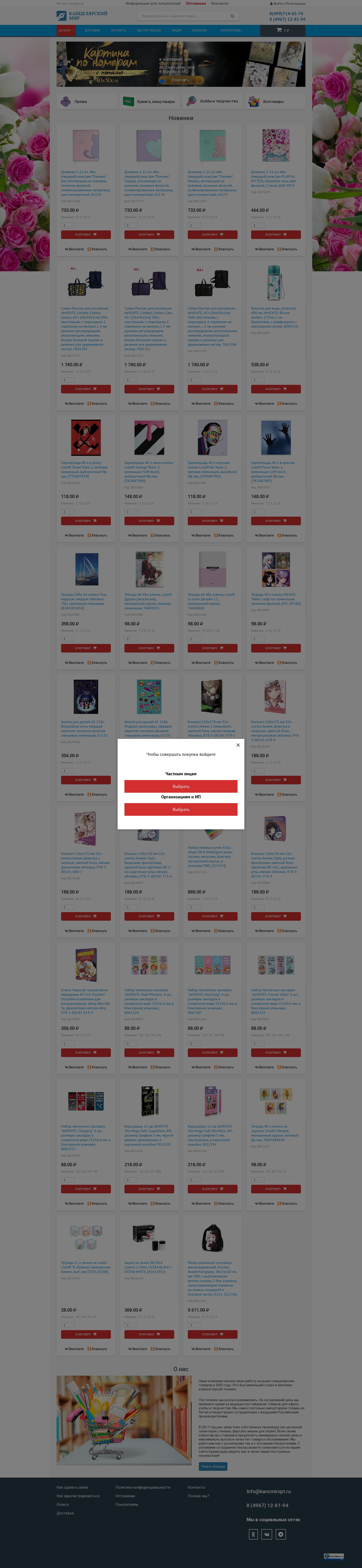 Общий дизайн Разработка интернет-магазина "Канцелярский мир"